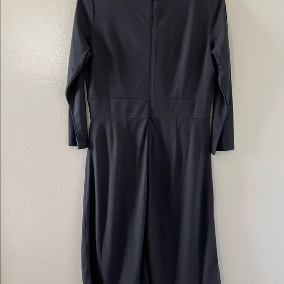 Ann Taylor Loft Black Long Sleeve Dress V Neck Size 6 Petite - Picture 7 of 7